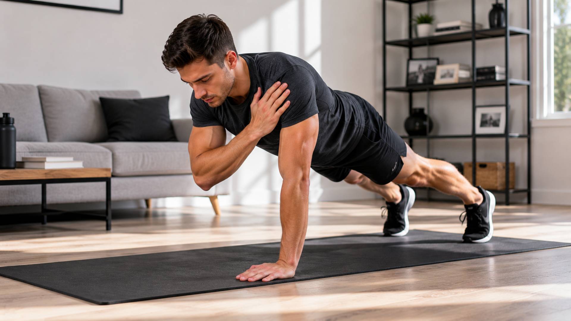 Plank Shoulder Taps Home Workout for Busy People