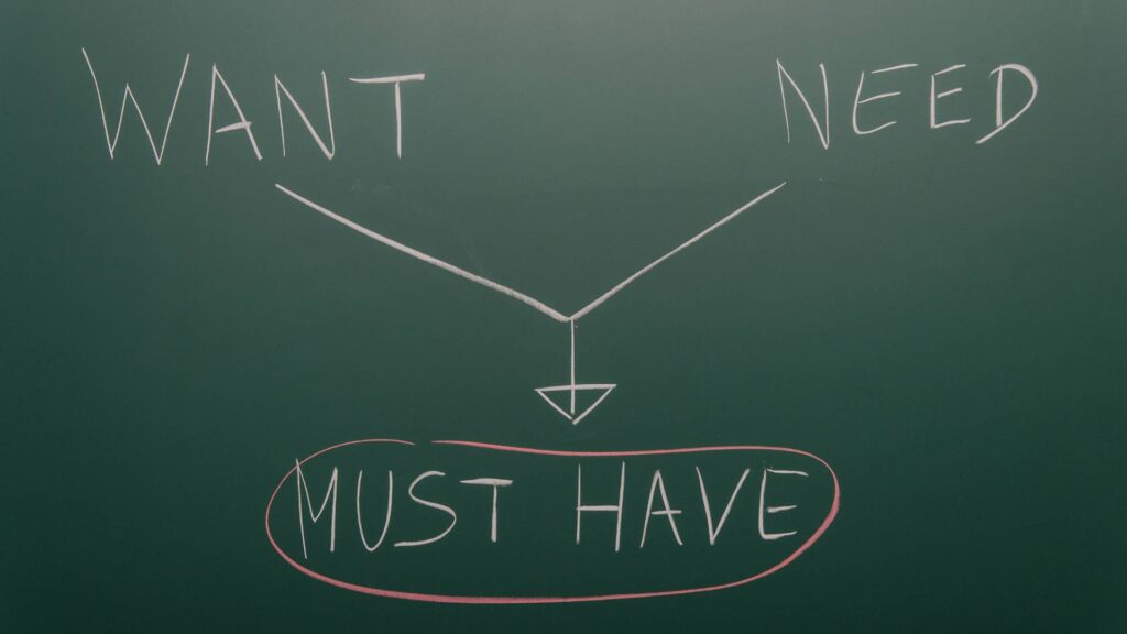 Separate Needs From Wants